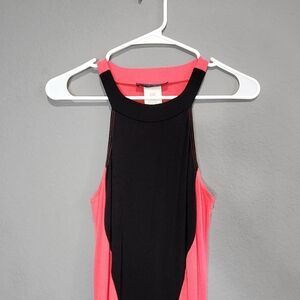 Black and coral sleeveless Maxi Dress Size Medium